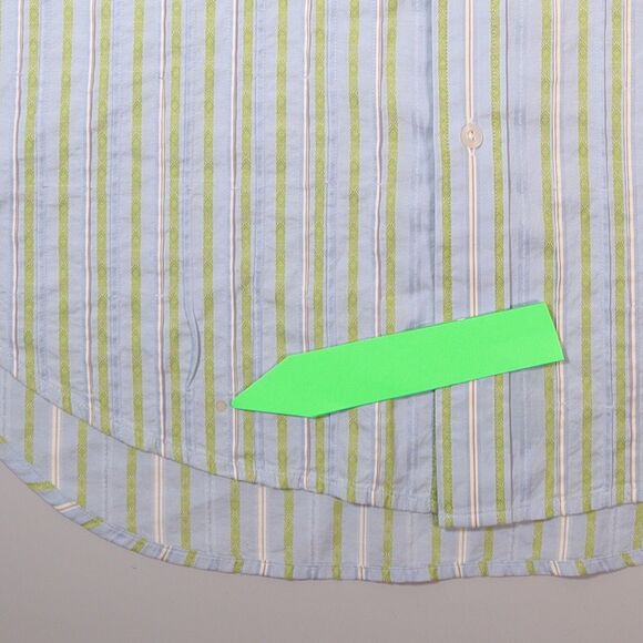 Robert Graham Shirt Long Sleeve Stripe Blue Flip Cuff Mens Large - Picture 5 of 11